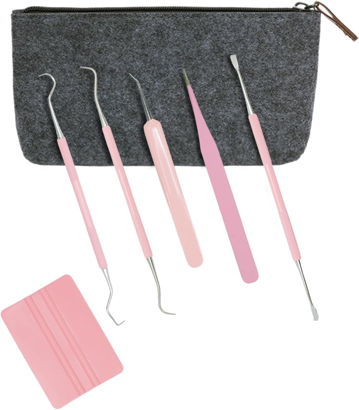 UCEC 6+1 Pack Vinyl Weeding Tools with Tool Bag Compatible with Cricut Weeding Tool and Accessories, Vinyl Tools Kit Compatible with Cameo Lettering Scraper Hook Spatula Tweezers