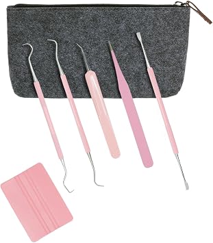 UCEC 6+1 Pack Vinyl Weeding Tools with Tool Bag Compatible with Cricut Weeding Tool and Accessories, Vinyl Tools Kit Compatible with Cameo Lettering Scraper Hook Spatula Tweezers