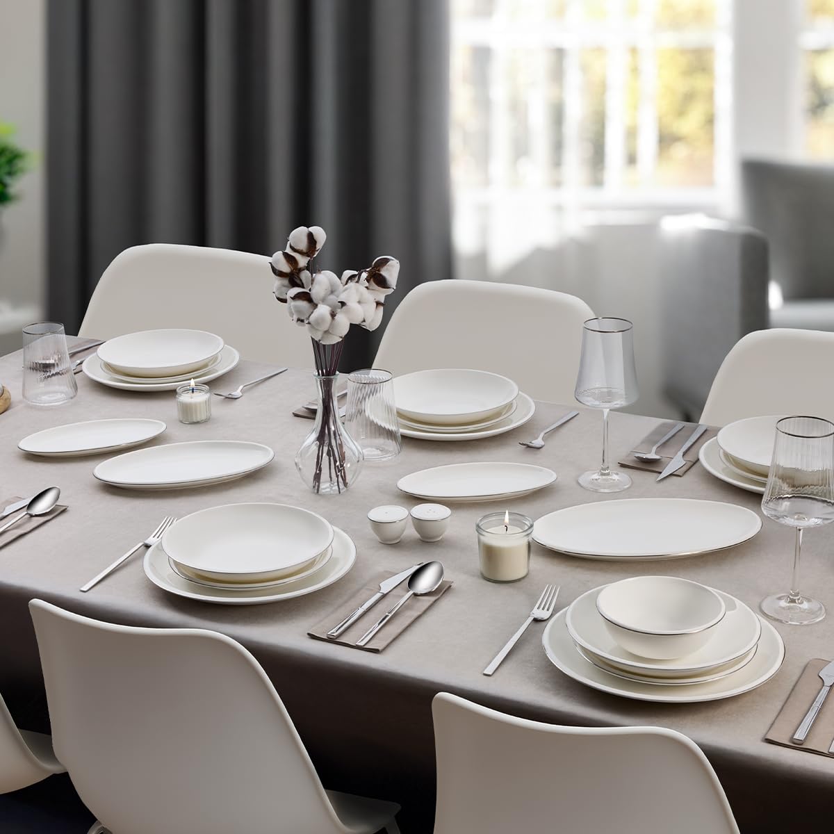 Ar Yıldız Evaliza Platin Elegant 30 Parça Yemek Takımı- 6 Kişilik