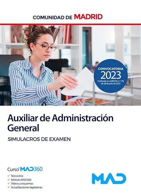 Portada de Auxiliar de Administración General Comunidad de Madrid. Simulacros de
