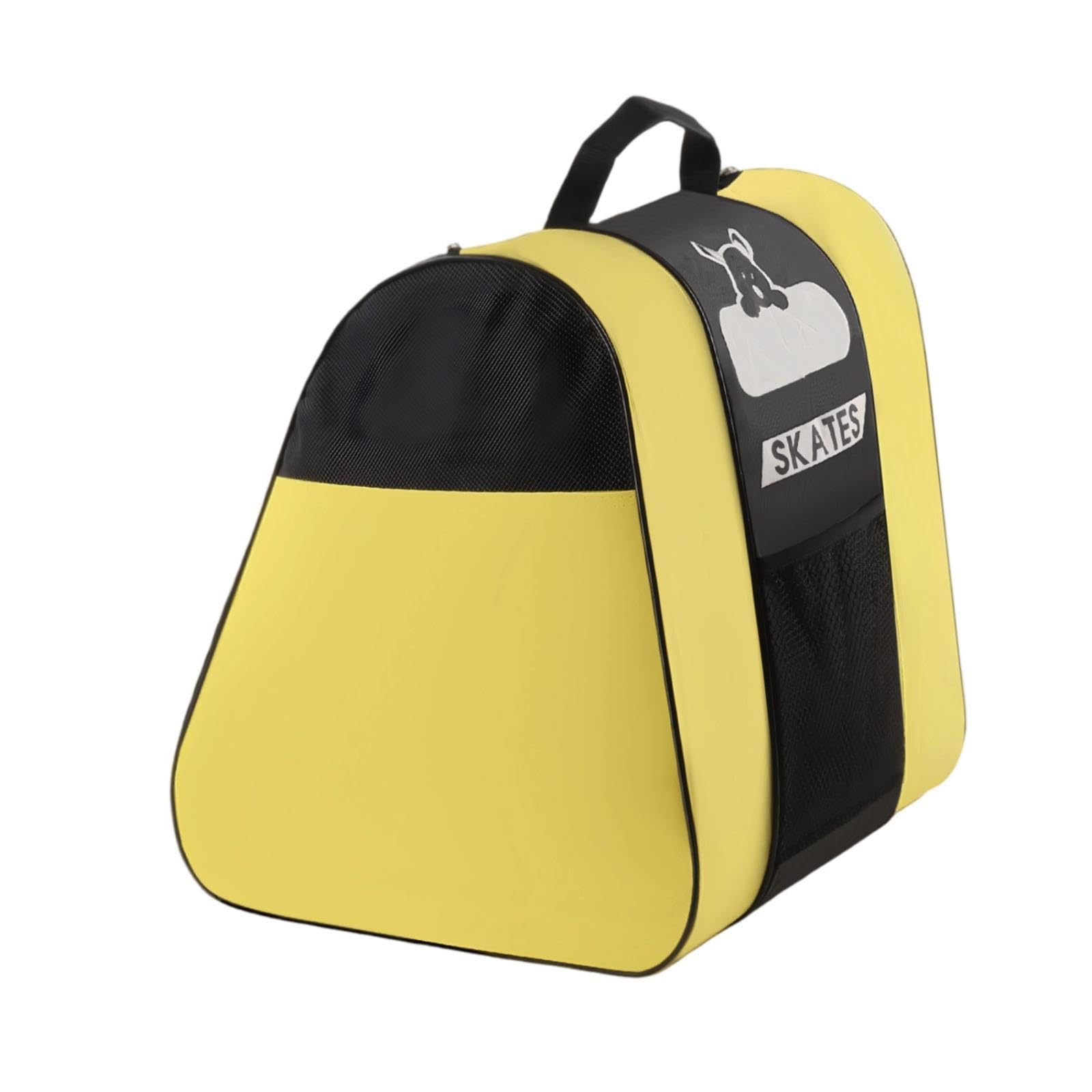 Qraatosi Roller with Large Capacity, Practical Storage Bag for Roller Skate Accessories, Made of Oxford, Easy to Carry, Adjustable Strap, Yellow