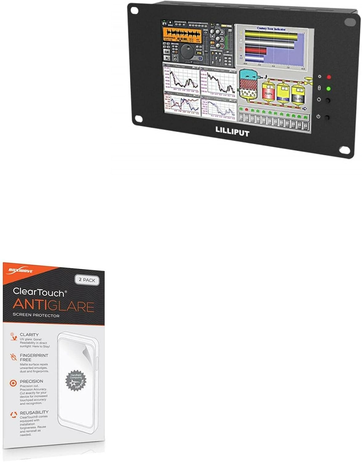 BoxWave Screen Protector Compatible with Lilliput PC-700 - ClearTouch Anti-Glare (2-Pack), Anti-Fingerprint Matte Film Skin