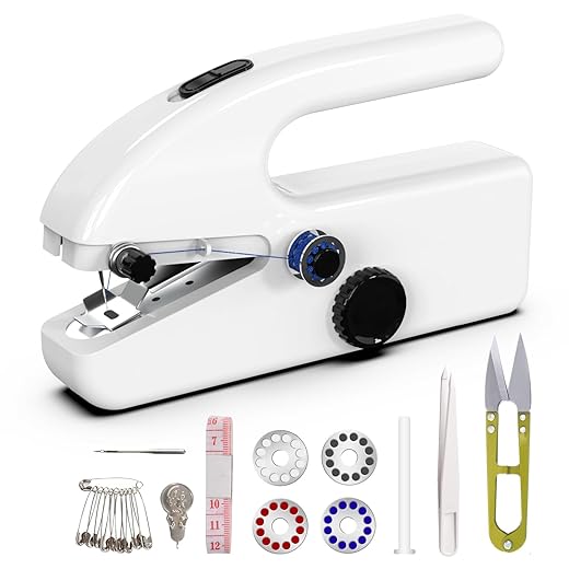 Handheld Sewing Machine,Two dear,Mini sewing machine,Easy to Use and Fast Stitch Suitable for Clothes,Fabrics, DIY Home Travel Electric Handheld Sewing Machine for Beginners