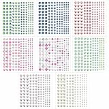 1320 Pieces Self Adhesive Pearl Stickers for DIY Crafts 8 Sheets Colorful Flat Back Pearls Sticker for Face Nail Art Beauty Makeup Phone Scrapbooking Gems Stickers Embellishments for Home (4 Size)