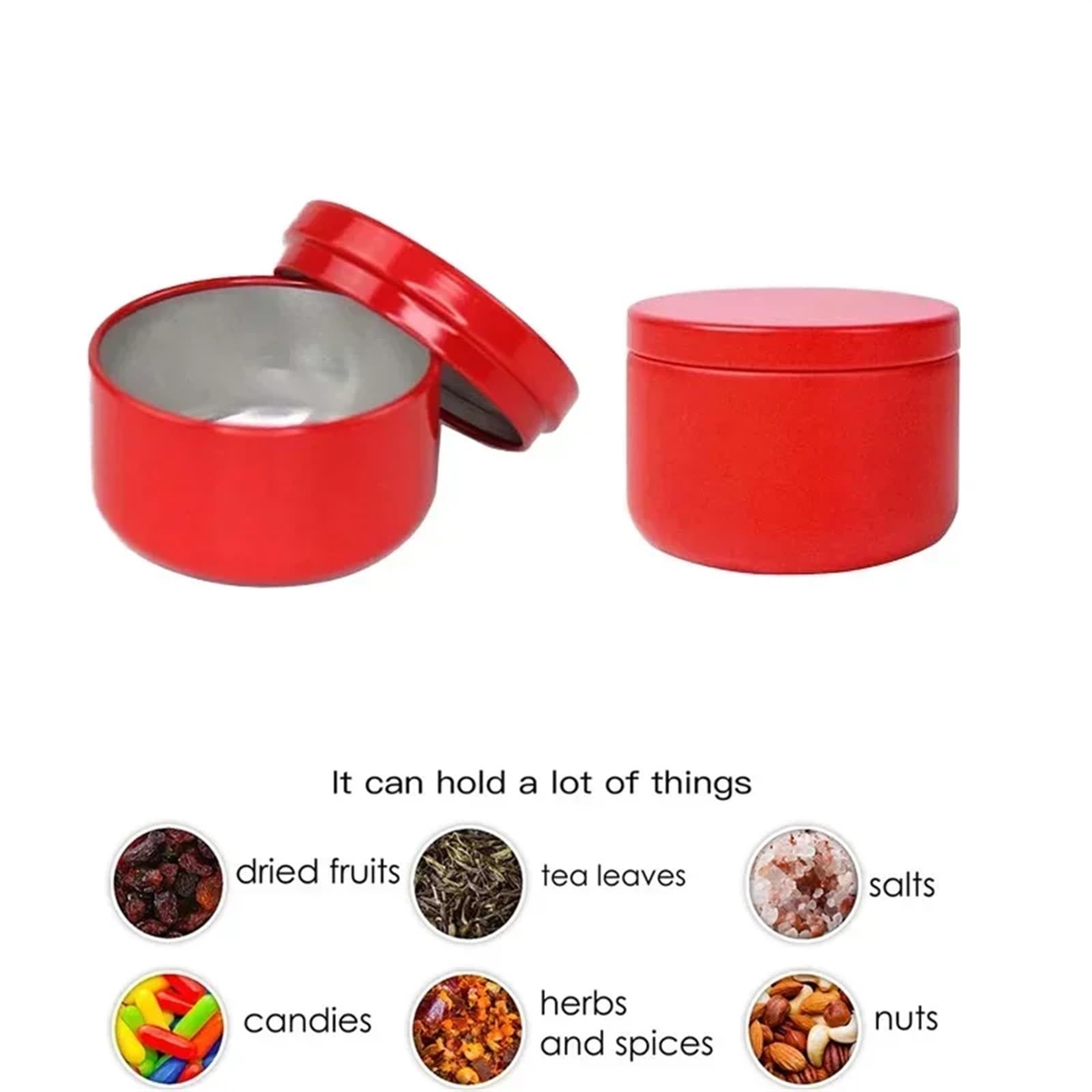 Aluminum Candle Jars | Multicolor 20/50/80/100 Pcs Candle Making: Aluminum Jars(Red,100pcs)