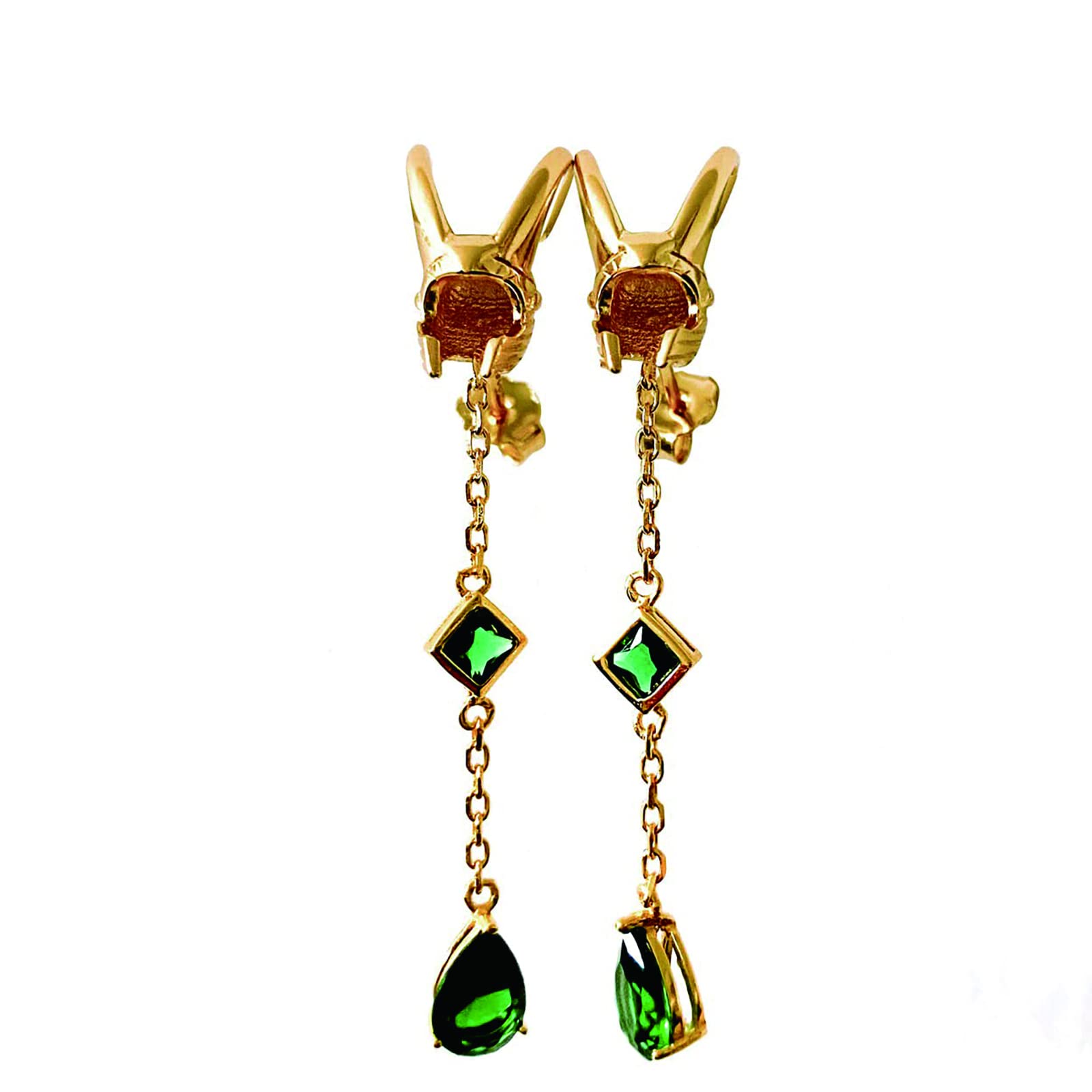 Thor Loki Helmet Scepter Wand Earrings 925 Silver Green Water Drop Dangle Earrings Women Men Fans Cosplay Jewelry