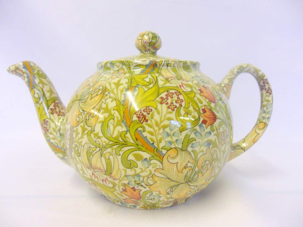 Heron Cross Pottery Assorted 2 Cup Teapot In William Morris Golden Lilly Design By