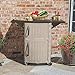 Suncast Serving Station Patio Cabinet, Portable Grill Prep Table, Light Taupe & Mocha - Includes Side Shelves, Storage Cabinets, Server Tray and Wheels for Outdoor BBQ Grilling and Backyard Dining