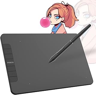 Drawing Tablet Support Chromebook Linux Android Windows Mac, with 8192 Level Battery-Free Stylus, 4 Hot Keys, 6x4 Inches Active Area, PNBOO PN640 Graphic Tablet for Digital Art, Design, Paint, OSU