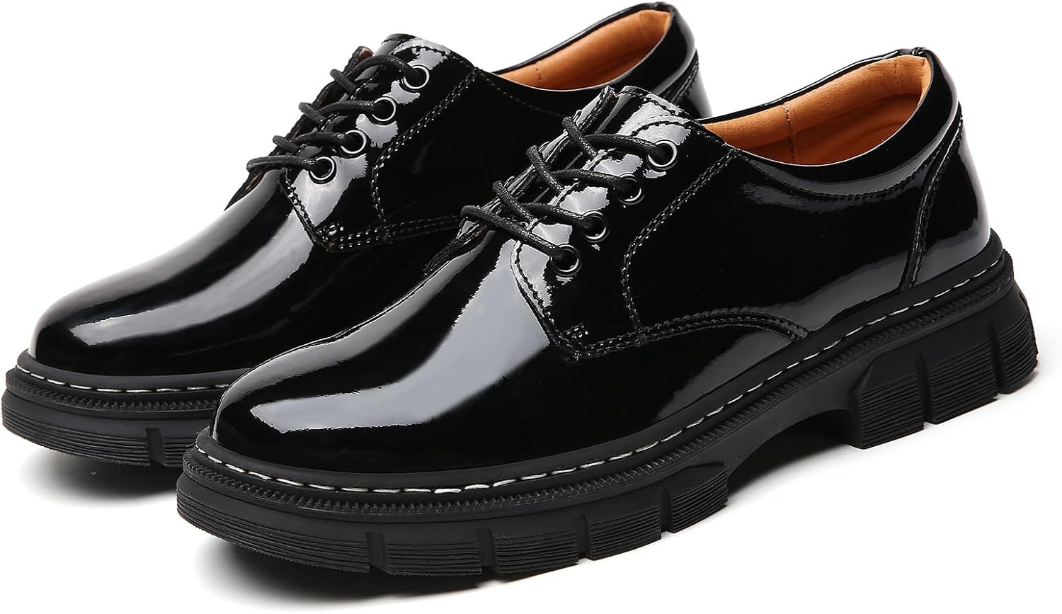 Womens Oxford Shoes Platform Classic Leather Non Slip Dressy Shoes Chunky Comfortable Business Shoes for Work Casual Office - Image 7