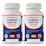 Vitamatic Pumpkin Seed Oil 2000mg – 180 Softgels (Pack of 2-360 Count)