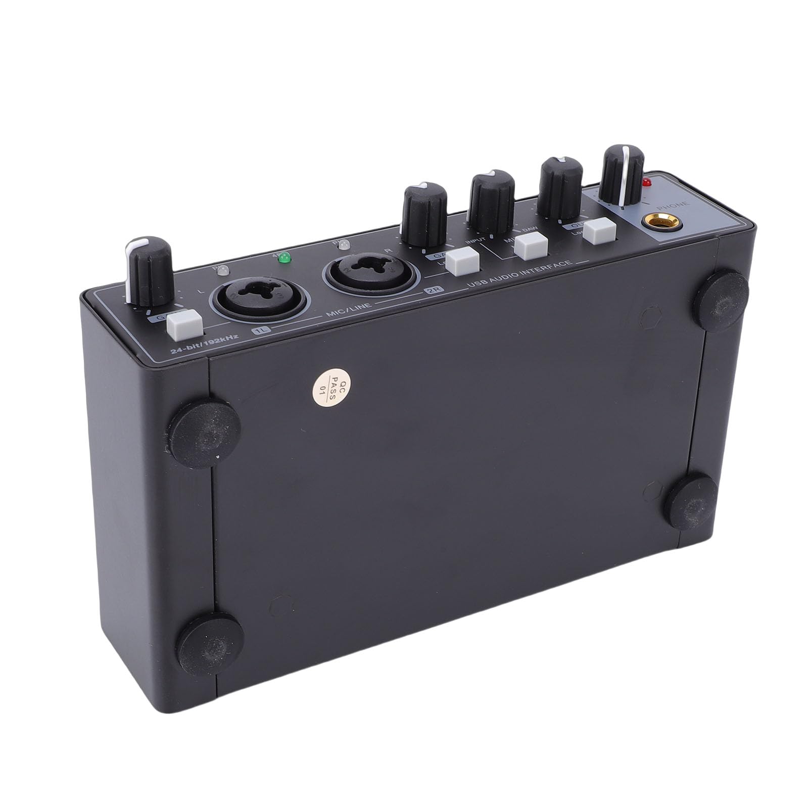 Jectse Interfejs Audio USB-C, Wejście Dual TS XLR 192 KHz, Przedwzmacniacz Mikrofonowy, Przenośna Karta Dźwiękowa, Elastyczne Złącze Zasilane Przez USB, Nagrywanie Gitary na Komputerze (BLACK)