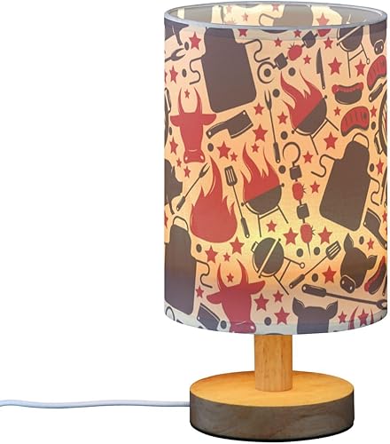 Night Lights Base Table Lamp Electric Barbeque Icons Table Lamps for Kids Bedroom