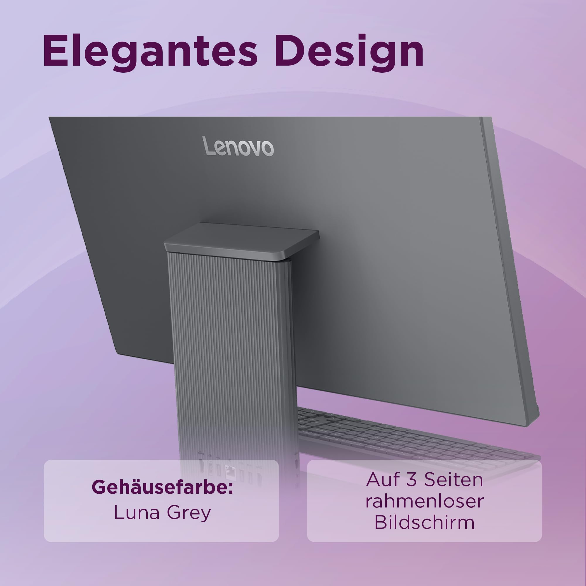 Lenovo IdeaCentre All-In-One PC | 27" Full HD Display | AMD Ryzen 7 250 | 16GB RAM | 1TB SSD | AMD Radeon 780M Grafik | Windows 11 | Inkl. Maus und Tastatur | Grau | 3 Monate Premium Care