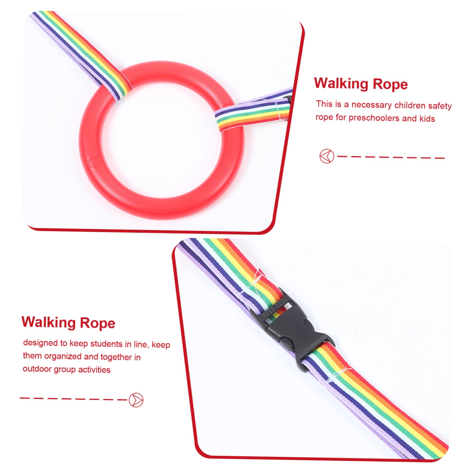 Hohopeti 1Set Kindergarten Walking Rope for Durable Wear Leash with Round Handles for Outdoor Safety for School Parks Camping and Daycare Activities