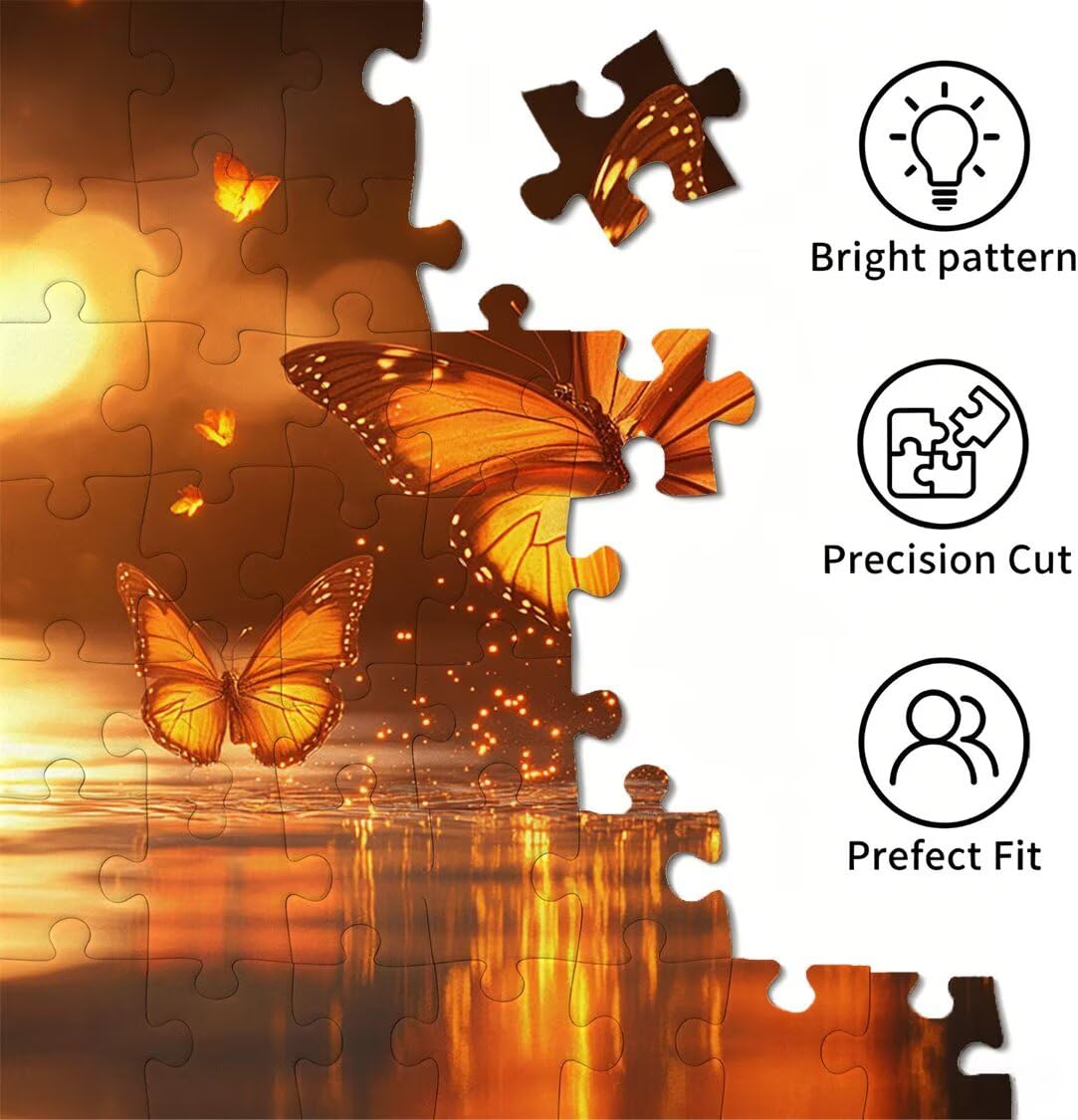 Puzzle 4000 Pieces Coucher de Soleil Puzzle Adulte 141x87cm Papillons n-441