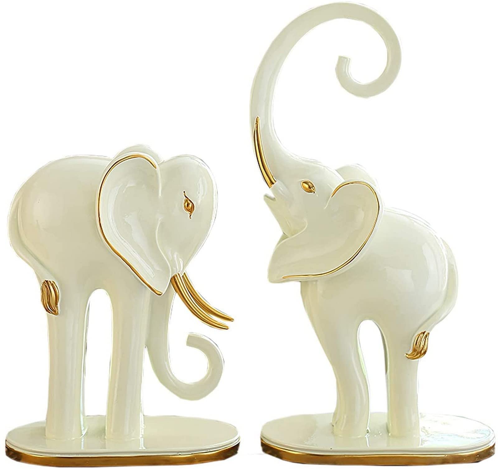 Statua ornamentale Statua scultura Una coppia di ornamenti di elefanti Portafortuna Ingresso Mobile TV Statua di elefante Artigianato Decorazioni per casa e ufficio Inaugurazione della casa Decorazio