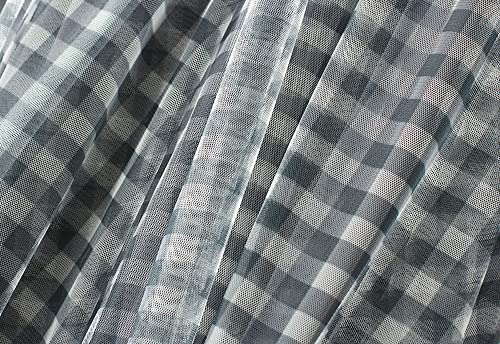 LBKKC Women's Midi Tulle Skirt Elastic Waist 3 Layered Mesh Formal Prom Party Tutu Skirt A Line3