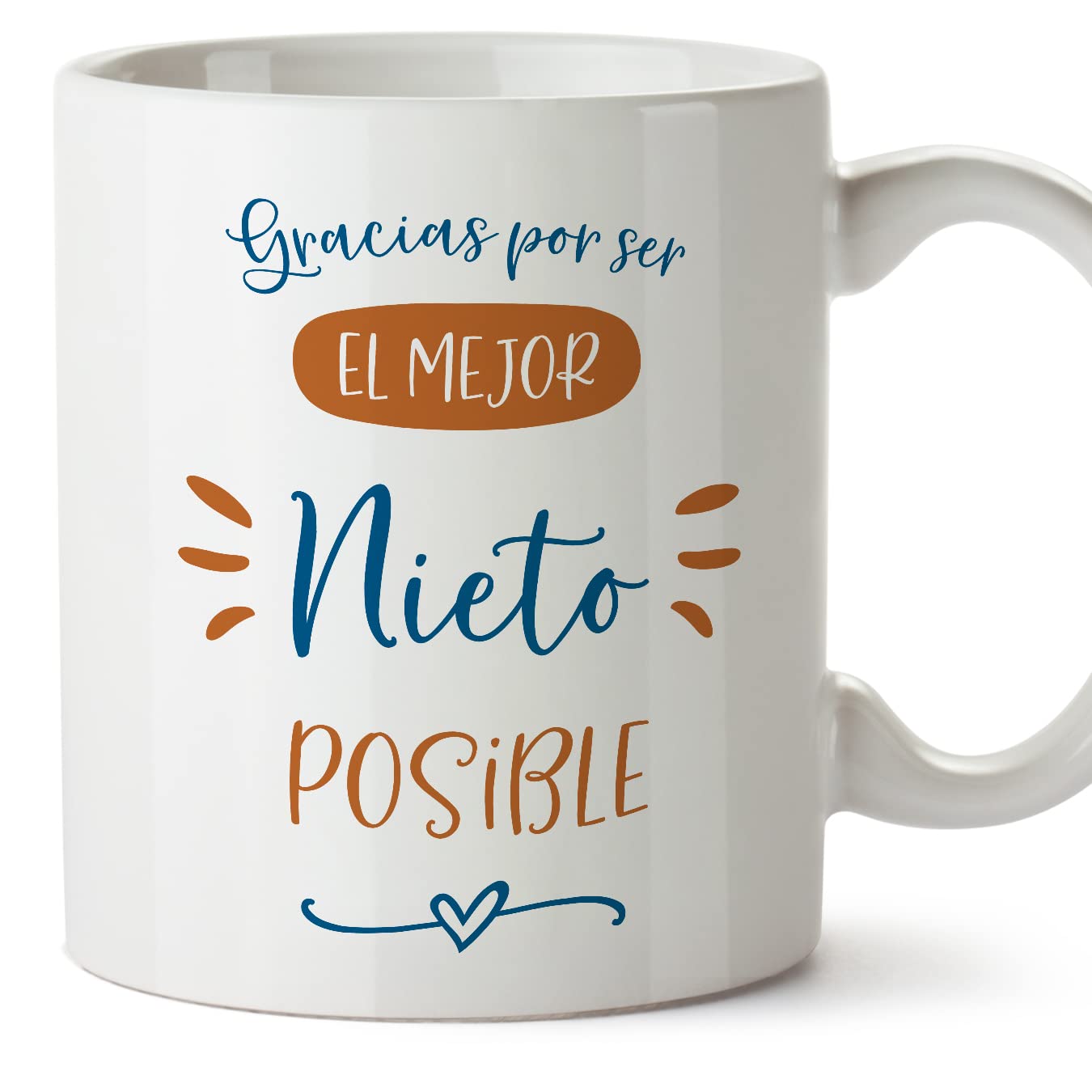 MUGFFINS Grandson Mug - in Spanish - Gracias Mejor Familia - Funny Gift - Ceramic 11oz Mug โ image 1