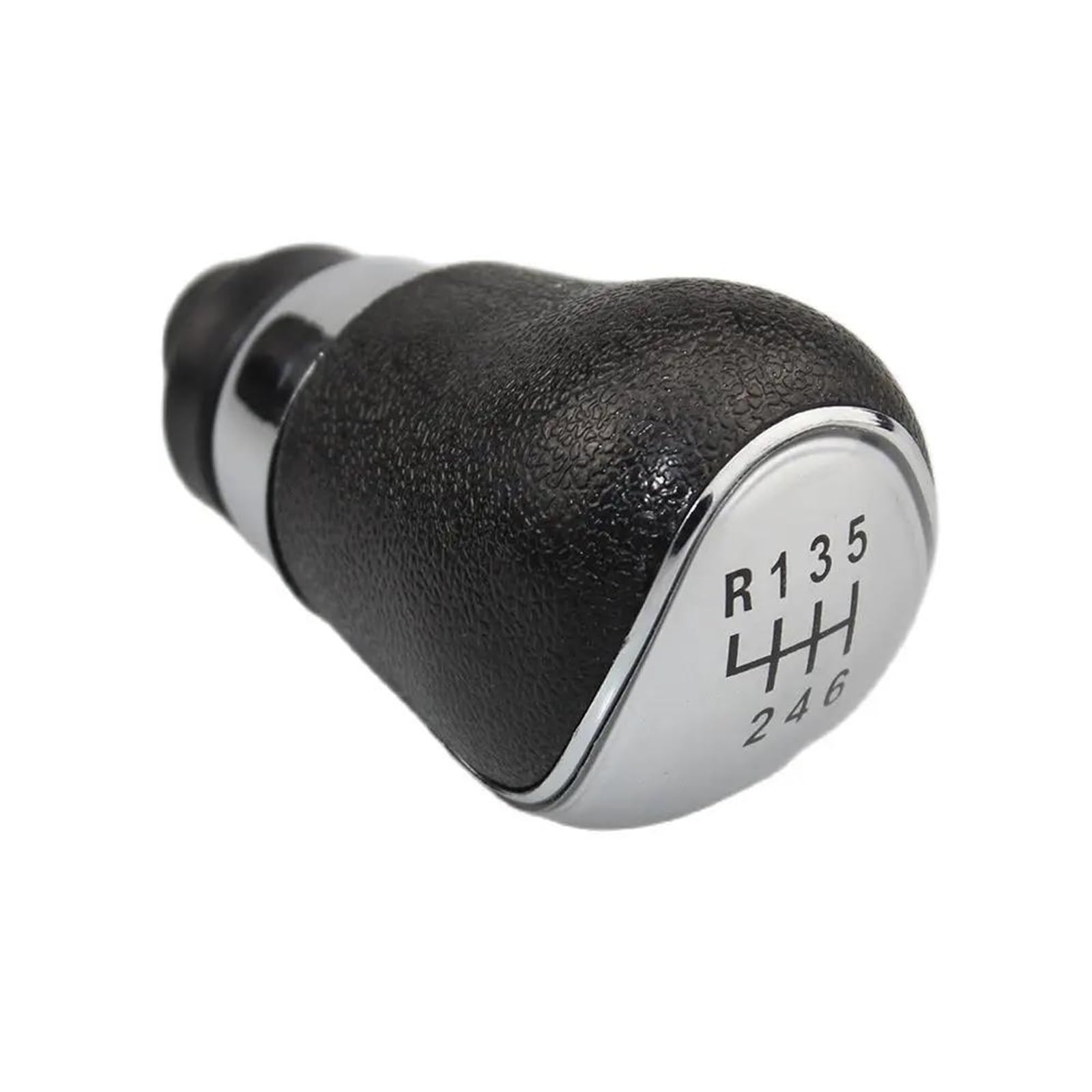 FHUWAZ Car Gear Knob for Focus 2 MK2 MK3 MK4 MK7 FL Mondeo KUGA Fiesta Accessories 5/6 Speed Manual Car Gear Shift Knob(6-Speed Sliver)