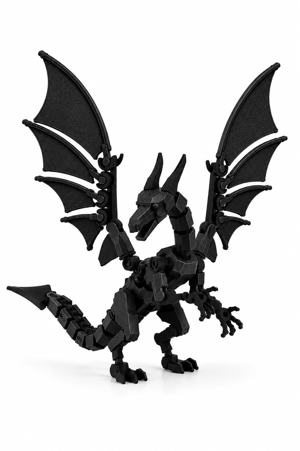 Dragon 13 Articulated Dragon Action Figure – Inspired by Dummy 13, Fully Posable Dragon Model, 40+ Points of Articulation, Desk Display Toy, Collectible Fantasy Figure, (Black & Black)-picture-14