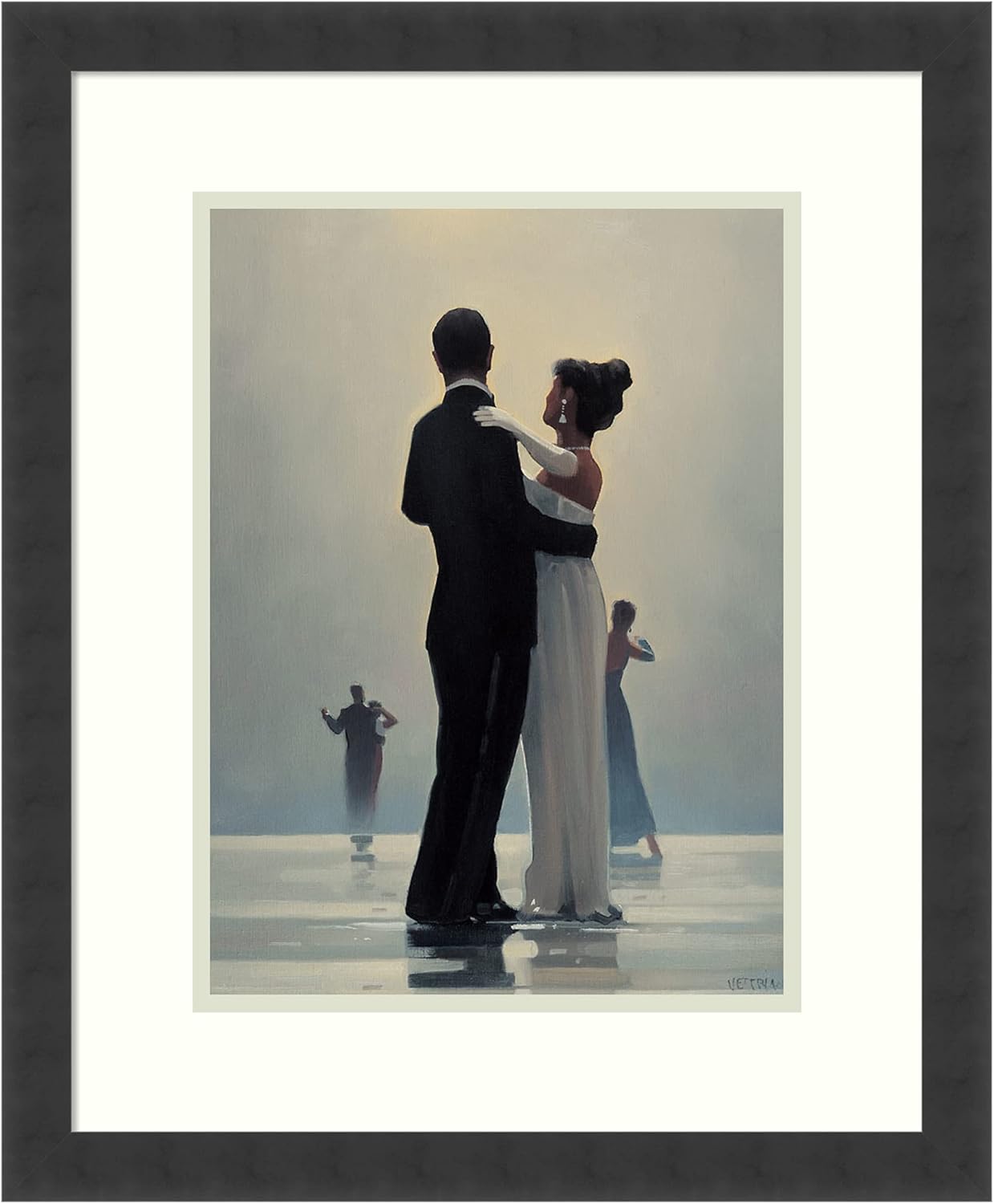 Amanti Art Framed Wall Art Print 22x18 Dance Me to the End of Love by Jack Vettriano, Entertainment Wall Art, Modern Decor, Small Poster Painting Artwork for Living Room, Bedroom, Bathroom, Kitchen