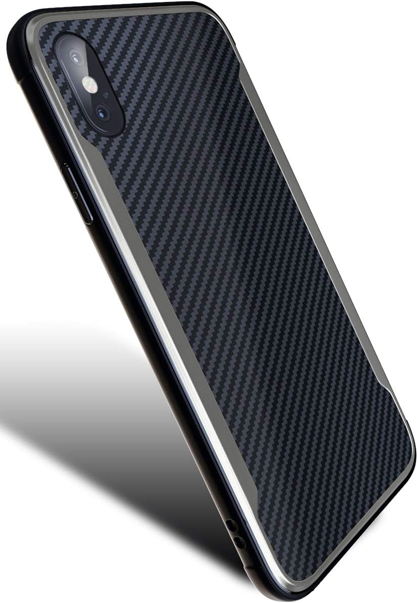 Nicexx Designed for iPhone Xs Max Case with Carbon Fiber Pattern, 12ft. Drop Tested, Wireless Charging Compatible - Black