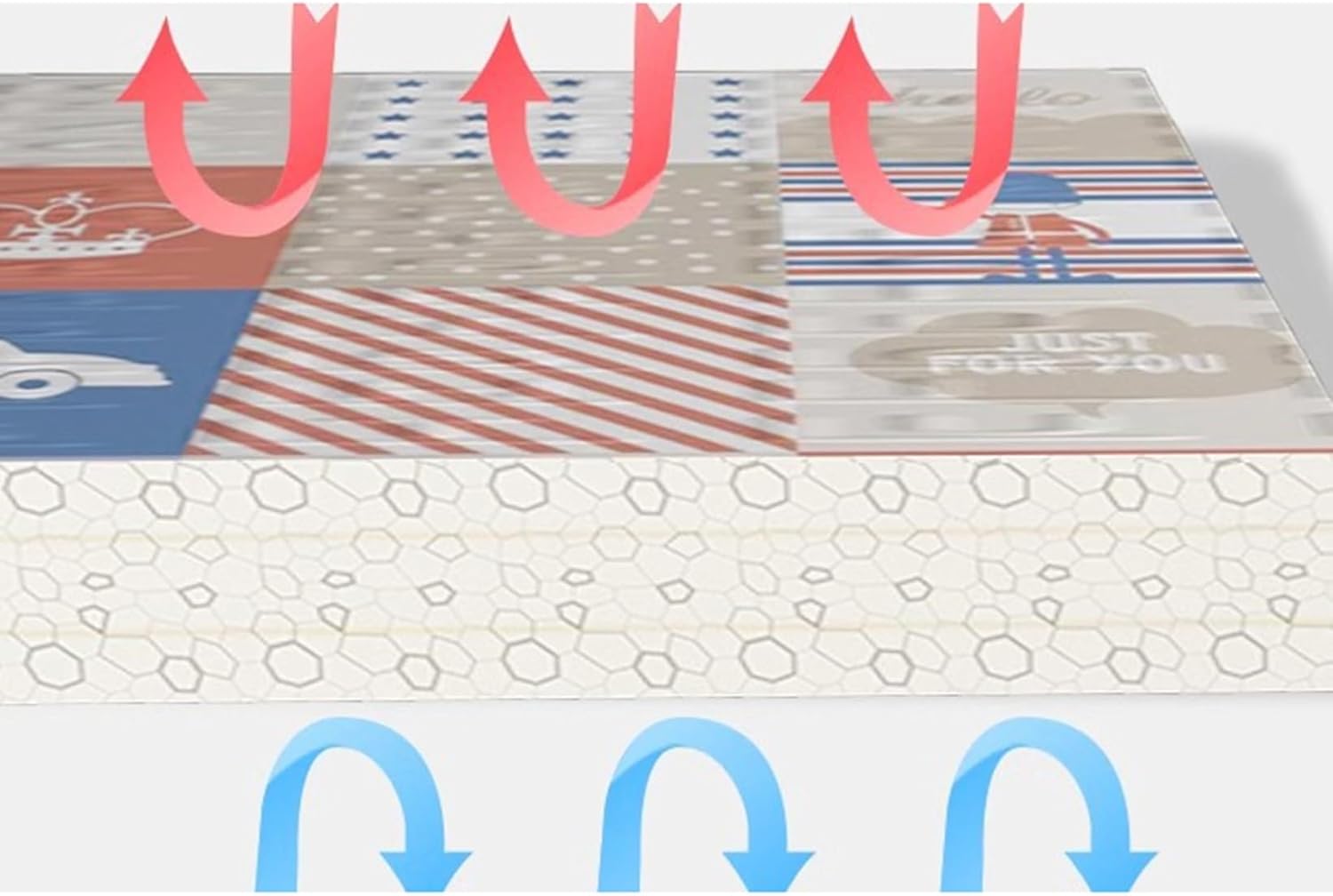 プレイマット 赤ちゃん ベビーマット 厚み2cm 折りたたみ加工 ベビープレイマット 防滑 騒音対策 防水 清潔便利 ヨガマットとし