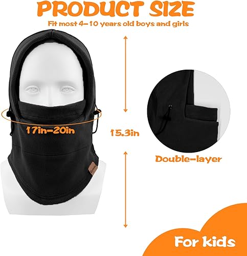 Miniatura 5 de Pasamontañas para niños a prueba de viento, máscara de esquí, capucha, máscara facial, calentador de cuello para clima frío, gorro de invierno para