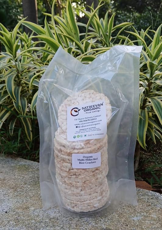 Satjeevan Organic Multi-Millet Red Rice Crackers, Gluten-Free Snack, with 5 Millets and 2 Organic Rices, Pink Himalayan Salt, 100g-image-40