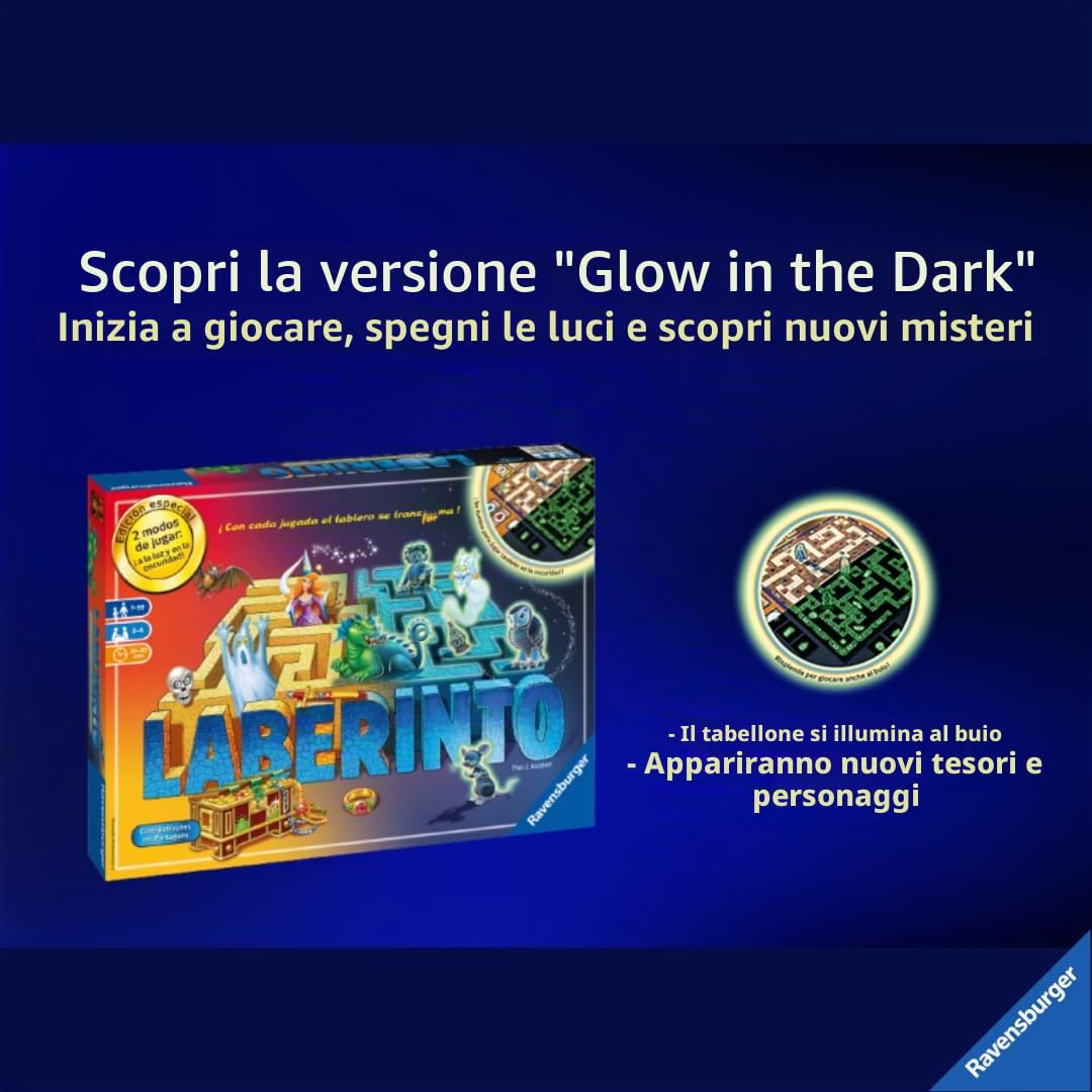 Ravensburger – Labirinto, Glow in the Dark, 26692) [Versione Spagnola]