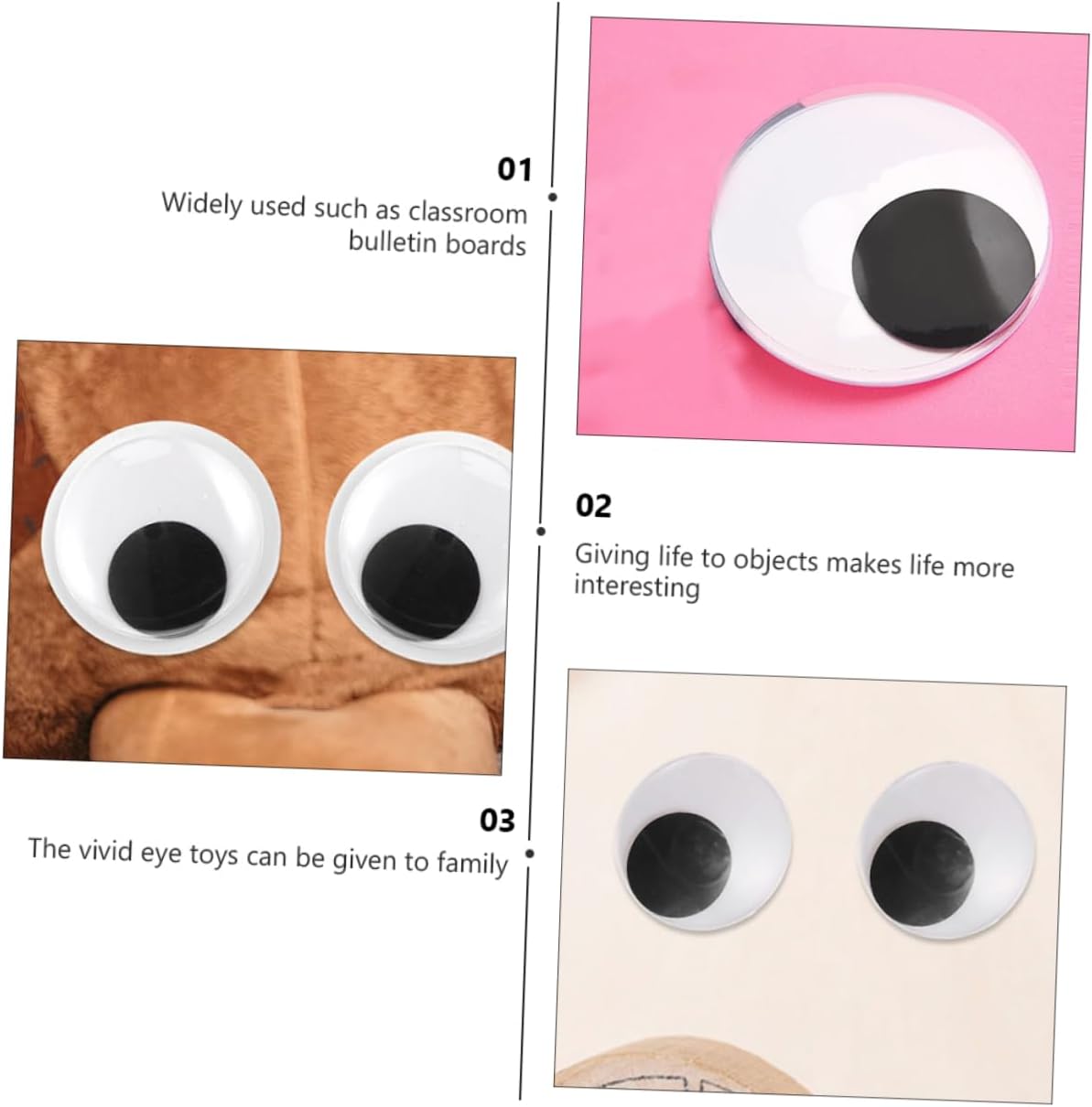 Beatifufu 8pcs Creative Eyes for Crafts Supplies Effect Fun Eyeballs for Boys and Girls and Adults for Scrapbooking and Decorating Projects