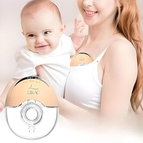 Miniatura 7 de Likac - Extractor de leche portátil y recargable, 4 modos y 12 niveles de intensidad, bomba de lactancia discreta para madres posparto