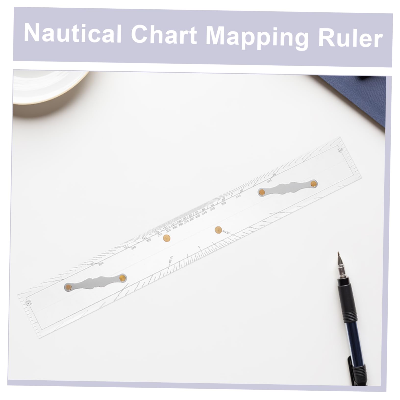 Sewroro Hochpräziser Transparenter Parallel Lineal für Nautische Kartierung Marinefest mit Einfachem Zugmechanismus zur Genauen Seekartennavigation und Vermessung