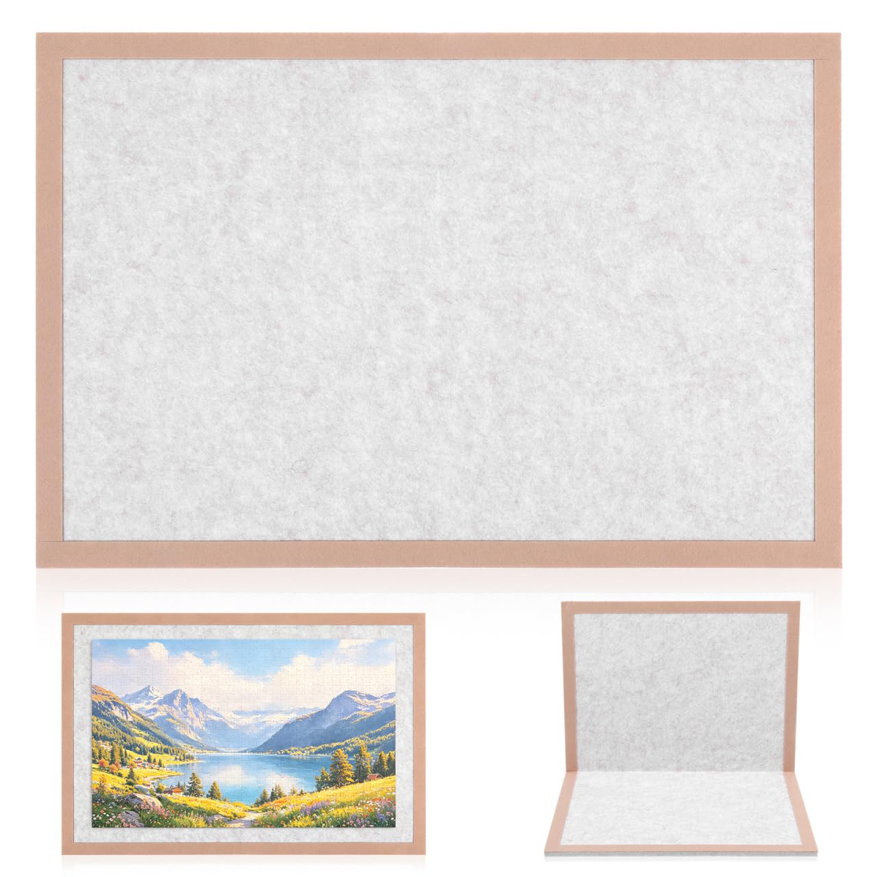 Veemoon Jigsaw Puzzle Board Frame, 500 Piece Foldable Puzzle Mat Portable Jigsaw Holder Board Non-slip Felt Storage Saver for Adults Kids Diy Handmade Craft Home School Kindergarten, 23. 58x15. 7"