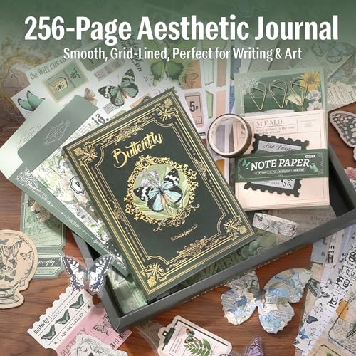 Image of The AutoStory Enchanted Scrapbook Kit A6 Junk Journal Woodland Botanical Stickers Tree Decorative Papers Washi Tape DIY Craft Art Keepsake Memory Decor Gift Women Teens (Forest Legend, Green)