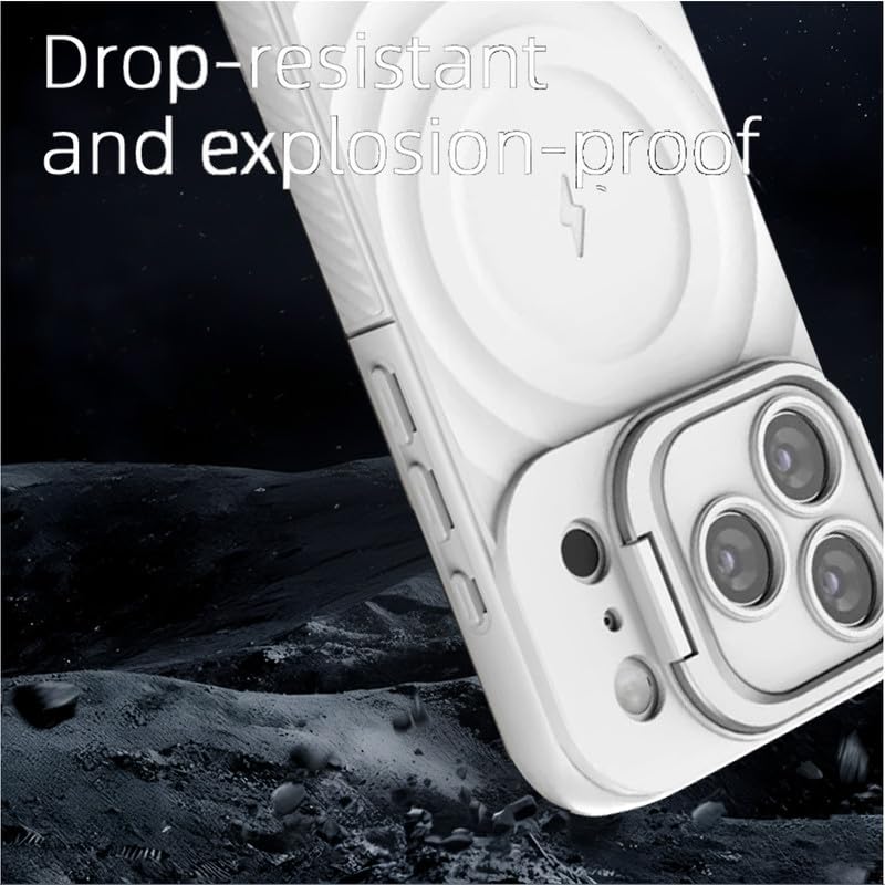 Image of LuxuryKase Shockproof Case for iPhone 17 Pro Max | Ripple Pattern | Camera Protection | Inner Velvet Fabric Lining | Protective Cover with Enhanced Grip & Wireless Charging Support - White