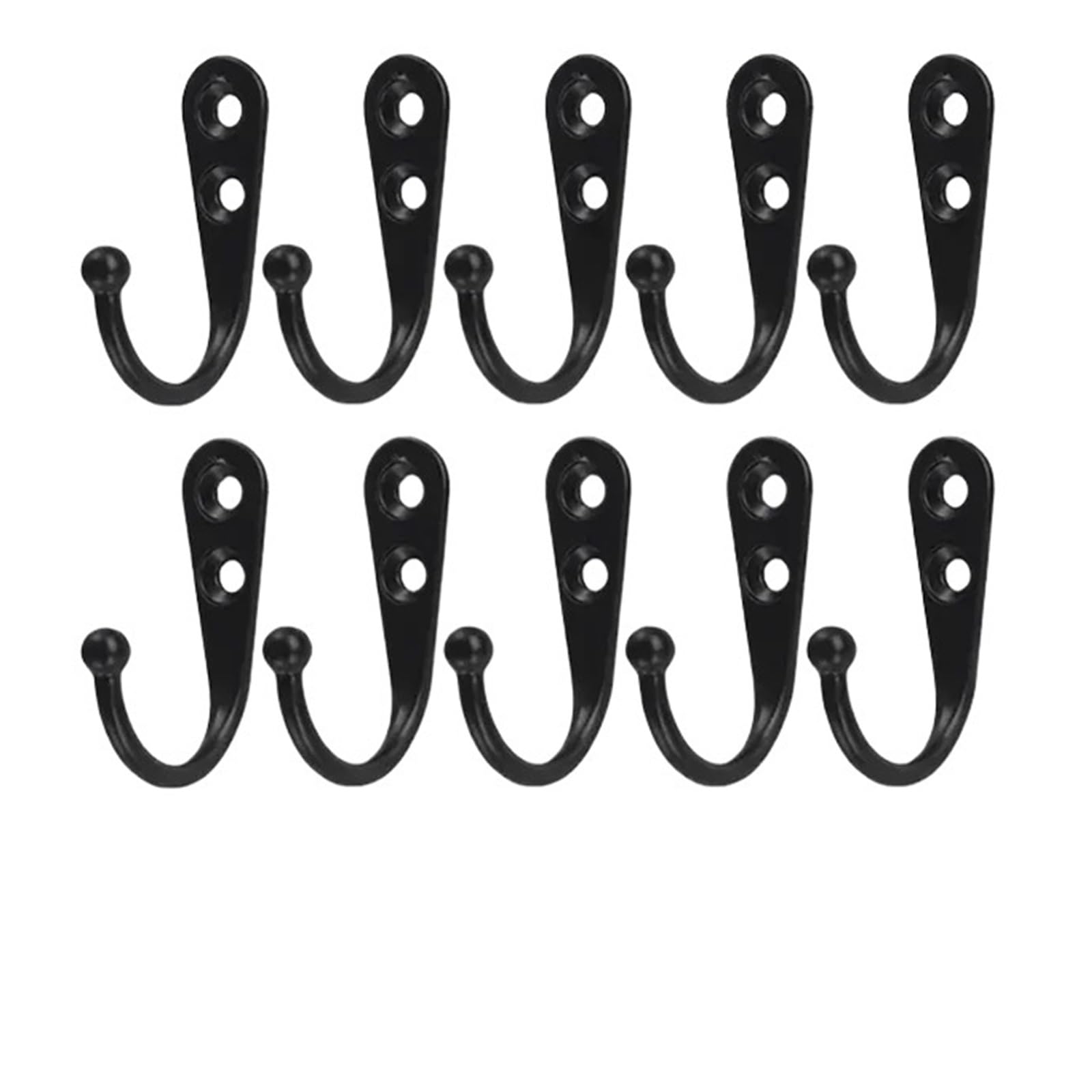 LUYSGBXR Hooks Alloy Hooks with Screws Wall Mounted Coat Hanging Hook Kitchen Bathroom Organizer Clothes Keys Storage Metal Rack Holder(Black,1Set)