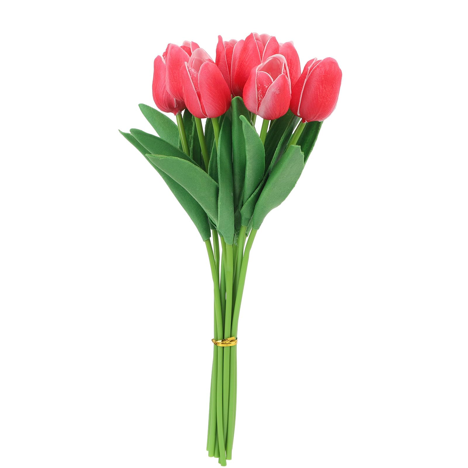 Lylithuif Red Artificial Tulip Flowers High Simulation Realistic Lifelike Touch Plastic Decor For Living Room Dinner Table 10Pcs (Red)