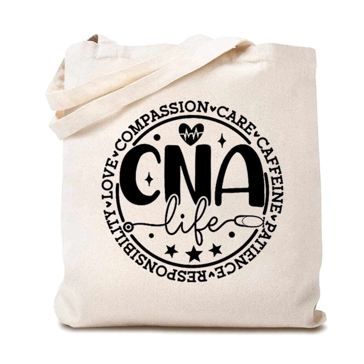 Certified Nursing Assistant Canvas Tote Bags for Women CNA Life Work Bag Reusable Grocery Bag Gift for CNA Nurse