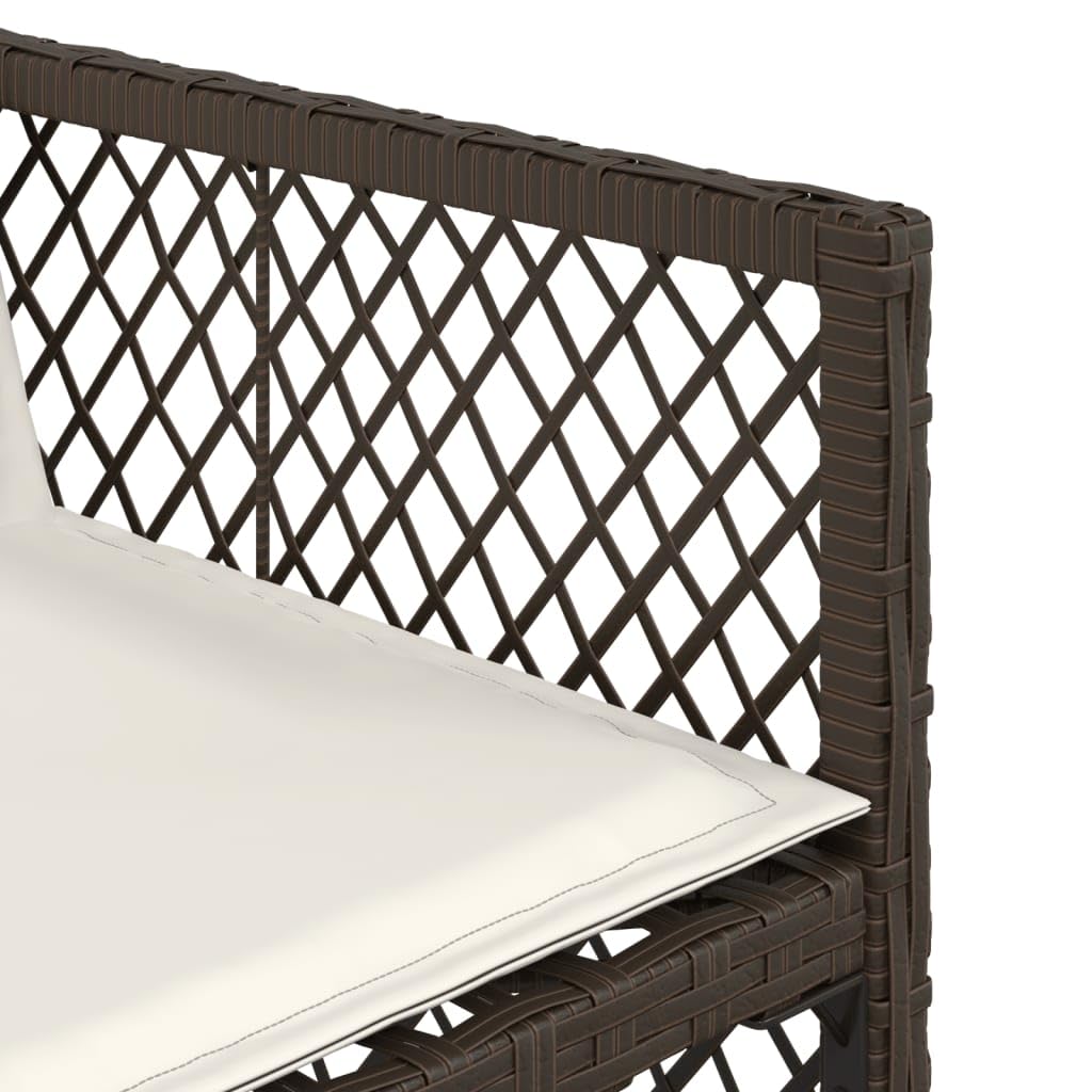 15-częściowy zestaw do jadalni z poduszkami, brązowy polirattan, 275 x 106 x 73 cm, na taras, balkon, do jadalni, odporny na promieniowanie UV, łatwy w pielęgnacji, trwały zestaw mebli