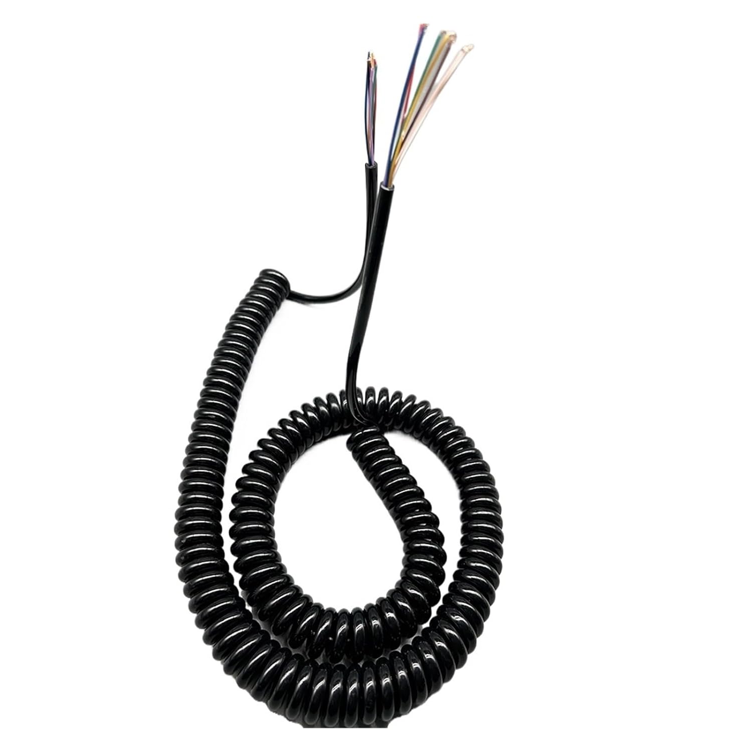 24AWG Coiled Power Cable Pure Copper Spring 9 Core Spiral Telescopic High Elastic Wire Pure Copper TPU Sheath Cable(Stretch 2.5)