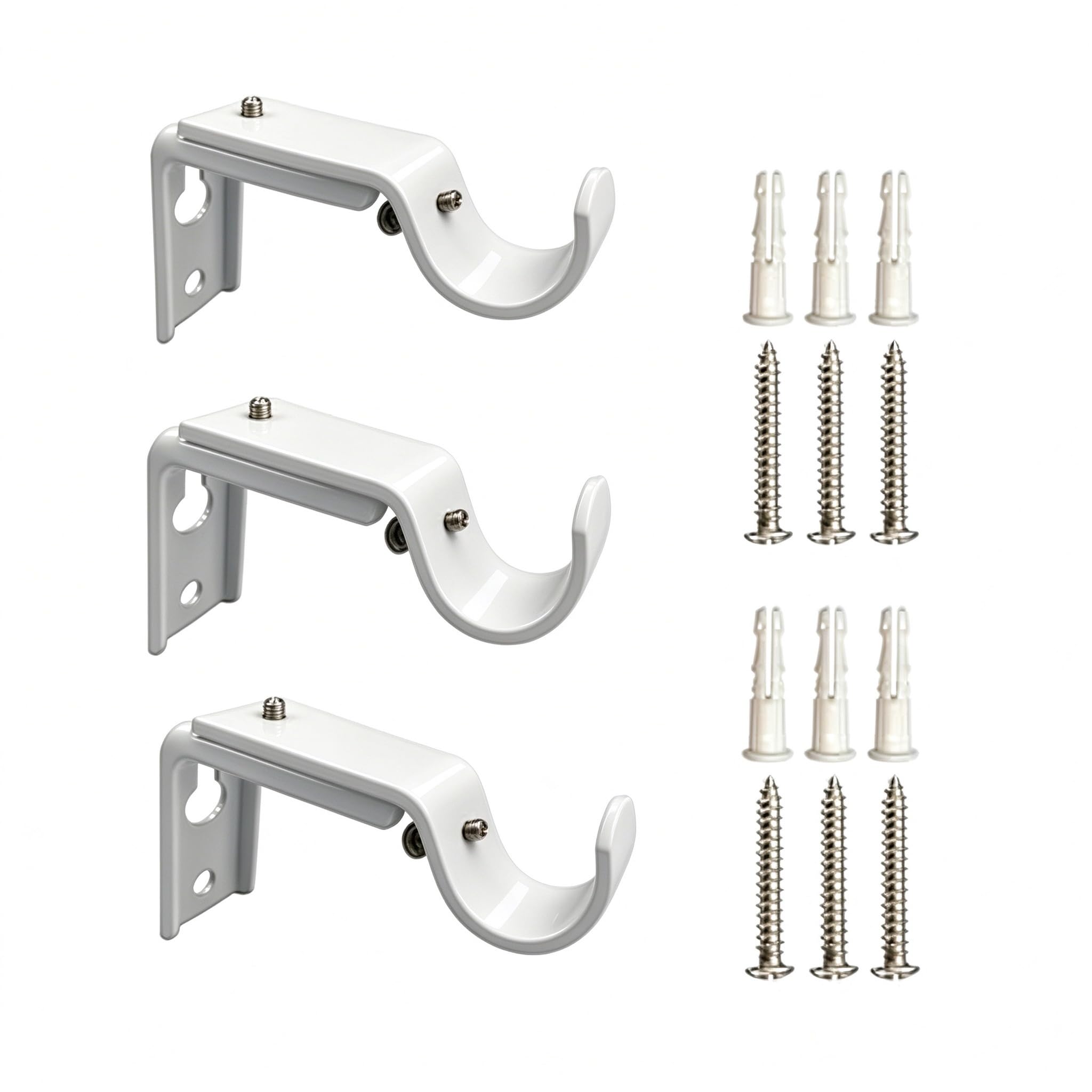 Heavy Duty Curtain Rod Brackets - 3 Pack -7
