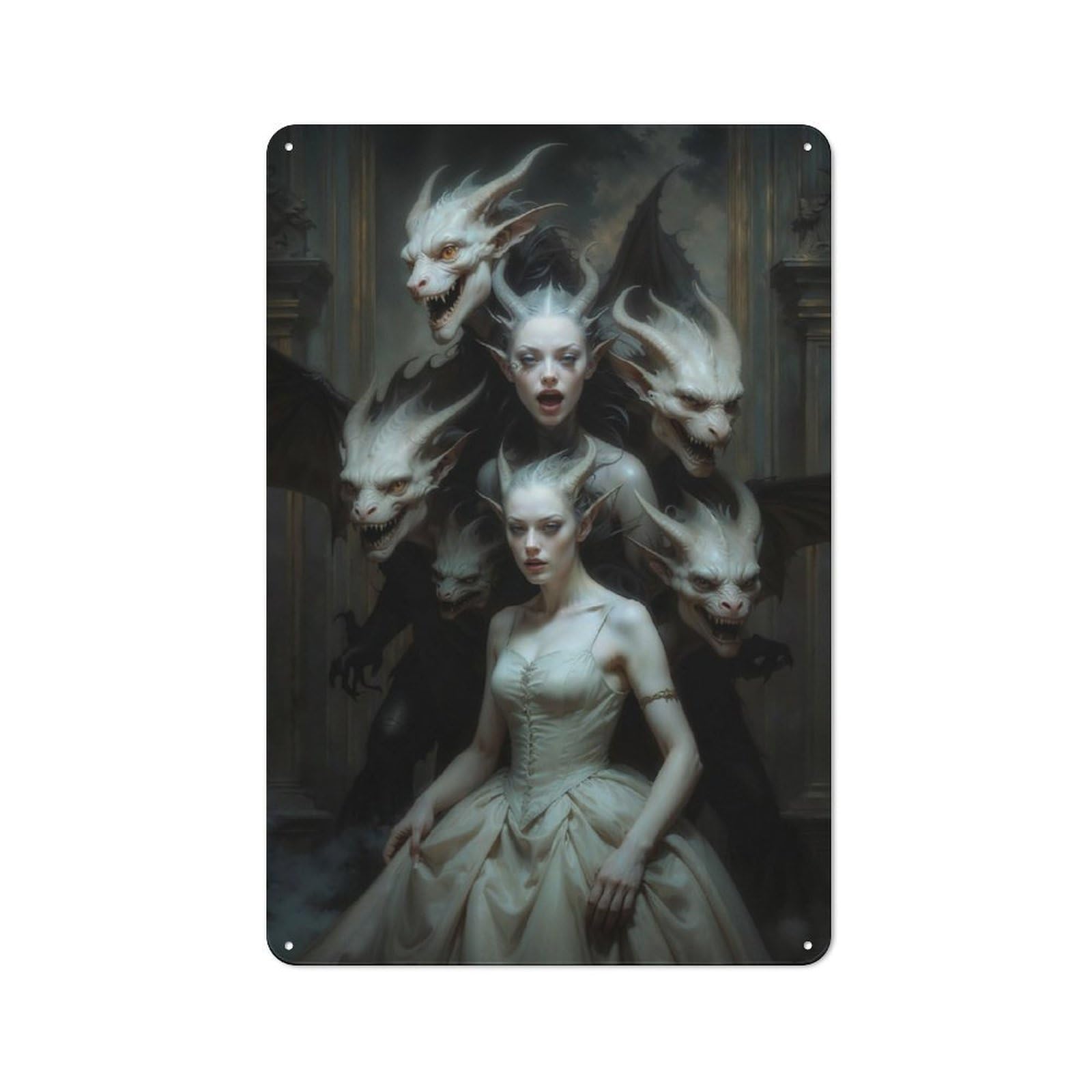 Junmoney Haunted Mansion Vintage Tin Sign 30X20cm With For Café Or Home Bar, Suited To Café-Style Decor Fans