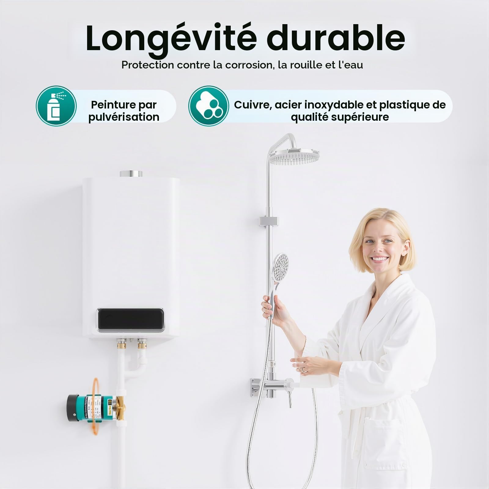 Pompe Surpresseur 120W Autocontrole Débit D'eau 2850r/min Débit Maximum 25L Surpresseur Eau Pompe à Eau pour Pomper de L'eau Garage, Remplir Étang ou Augmenter Pression Tuyau D'arrosage