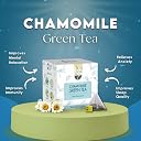 Tea Leaf & Co. Chamomile Green Tea 25 Bags | Improves Sleep & Reduces Anxiety | Calming Caffeine-Free Bedtime Tea | Natural Relaxation for Stress Relief, Digestion & Immunity | Floral Herbal Flavour gallery image