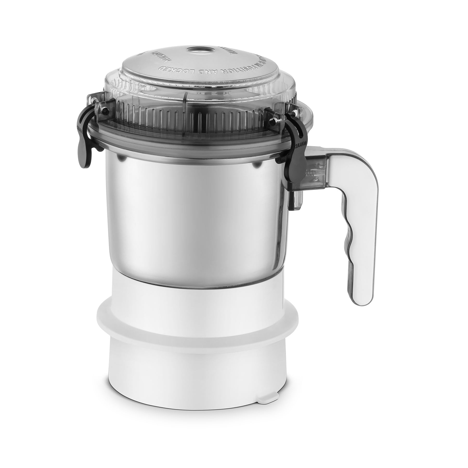 Sujata Steel Chutney Jar (Silver, Small/8x8x8cm)