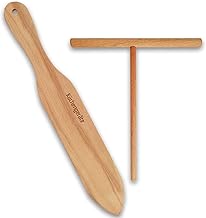 Crepe Spreader Stick [ 7" Spreader Stick | 12" Spatula ] Spatula Turner - Natural Handmade Crape Makers - Crepe Set Kit Tools Pancake Maker - Best Gift for Crepe Lovers (Set of 2)
