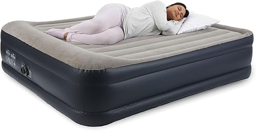 Miniatura 9 de Intex Dura Beam Plus Deluxe - Paquete de 2 camas de aire inflables inflables portátiles con bomba de aire interna incorporada, cama tamaño King