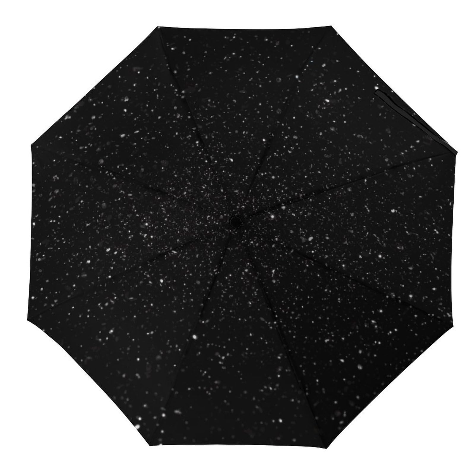 FWJZDSP Black Glitter Travel Umbrella Compact, Windproof Manual & Automatic Umbrellas for Rain, Sun UV Protection Folding Umbrella with Case, Portable Totes Umbrella, Auto Open Close-